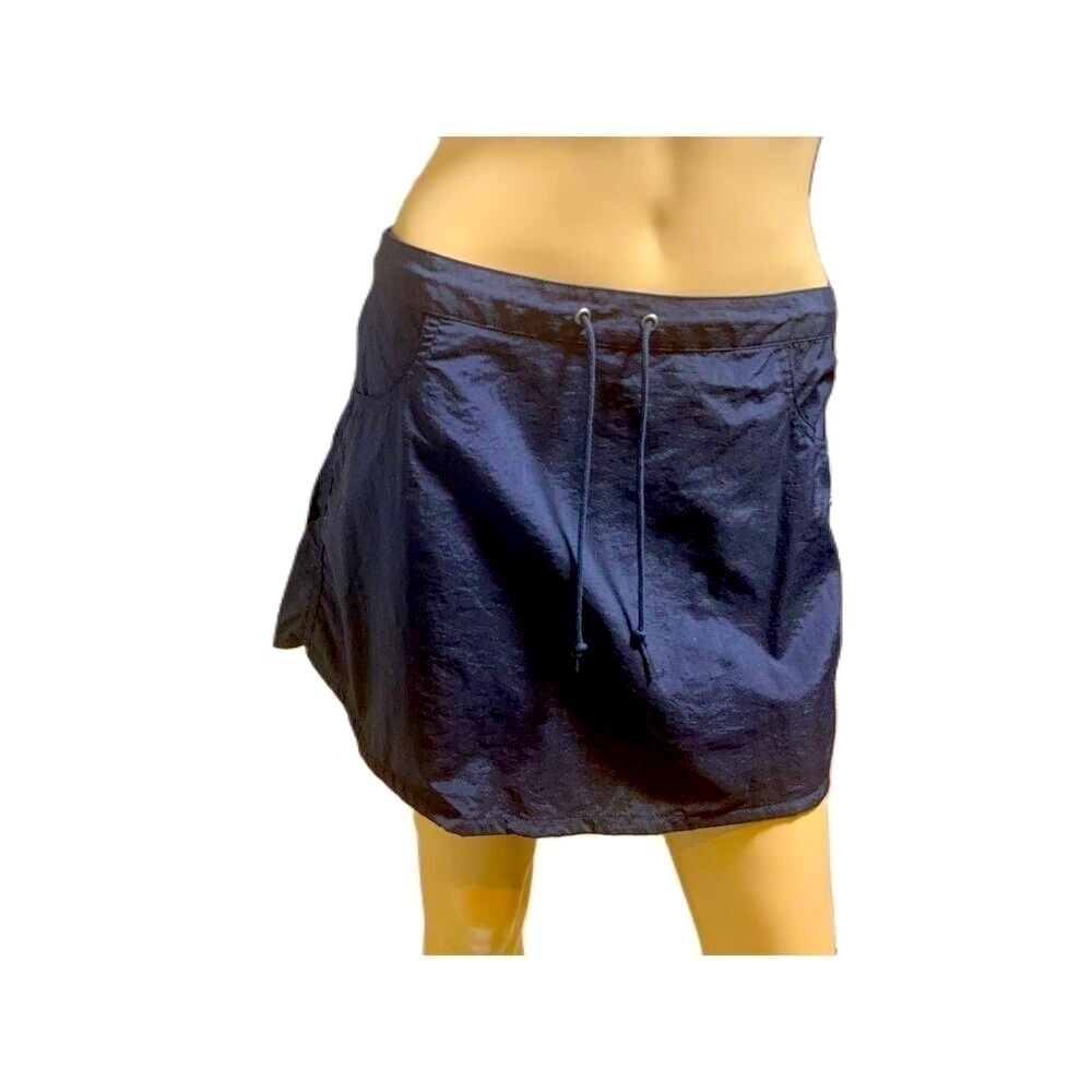 Merona Black Drawstring Waist Nylon Casual Skirt Size Medium